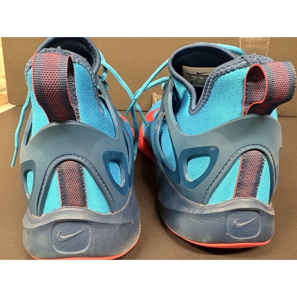 Nike Men’s Blue with Orange Accents Basketball Sneakers - Picture 6 of 16